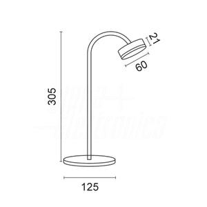 Lampada da tavolo Led con Interruttore Touch Luce Calda - 4.6W - Snodabile, colore Nera