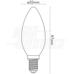 Lampada led a filamento oliva E14 5W trasparente tutto vetro luce calda 2700K DIMMERABILE per Katel Bourgie - OniroviewLampada Led E14 Dimmerabile 5W Trasparente Oliva Filamento