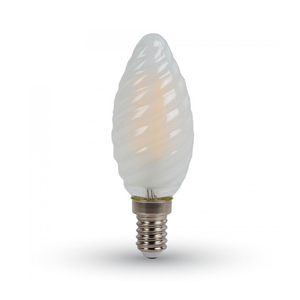 Lampada led a filamento oliva tortiglione smerigliato E14 4W tutto vetro luce calda