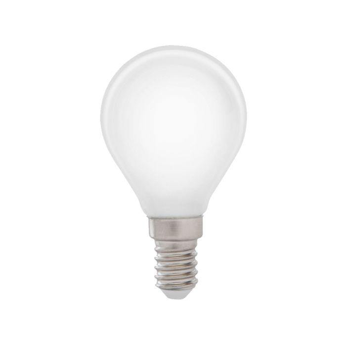 Lampada led a filamento sfera E14 5W bianco latte tutto vetro luce calda 2700K DIMMERABILE