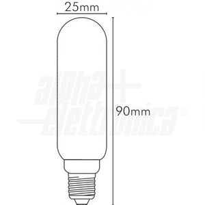 Lampada led a filamento tubolare E14 4,5W trasparente tutto vetro luce calda ideale per cappa