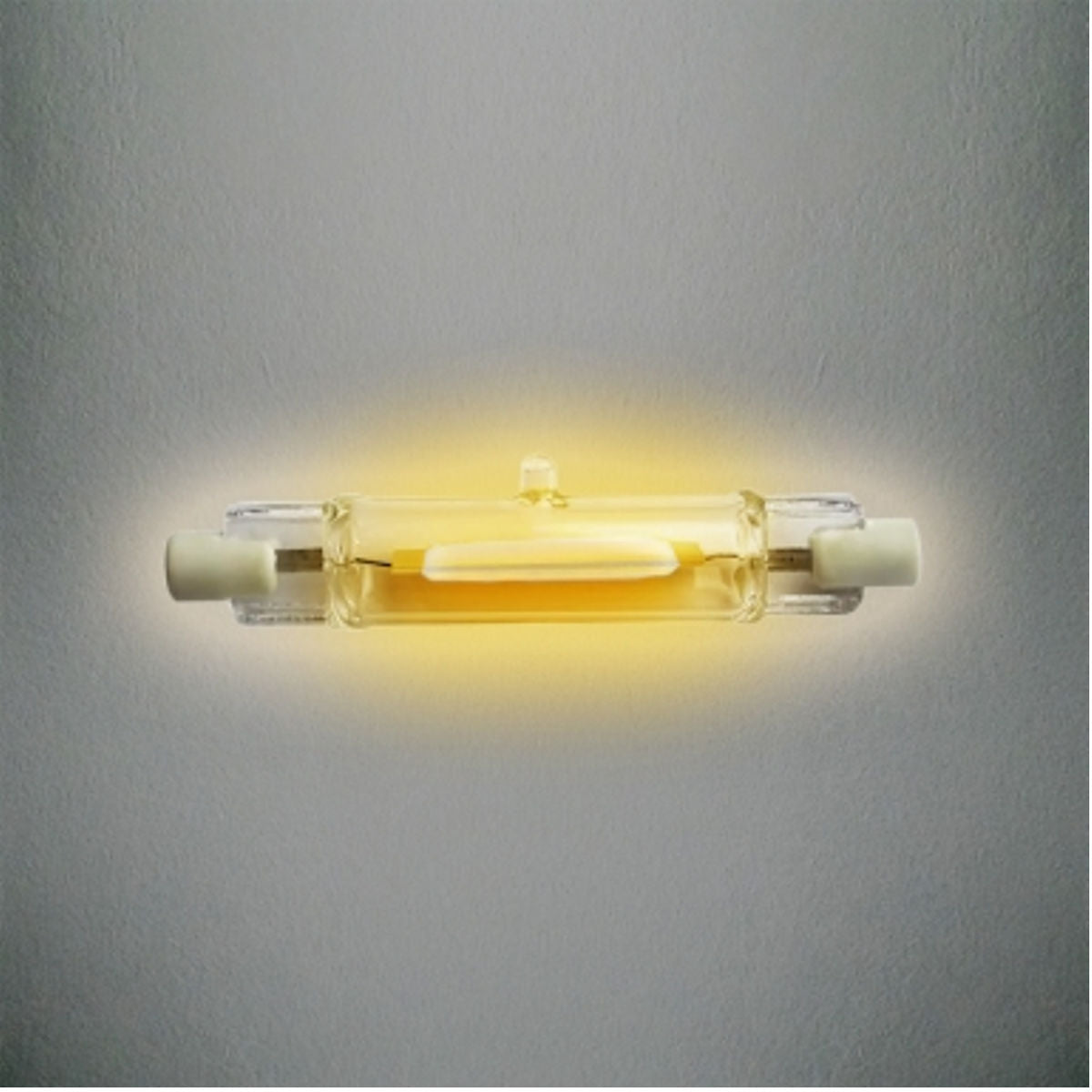 Lampada led r7s vetro 5W 78mm corta trasparente cob luce calda