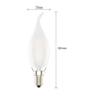 Lampadina Fiamma Colpo di Vento Led E14 4W Smerigliata Luce Calda 2700K