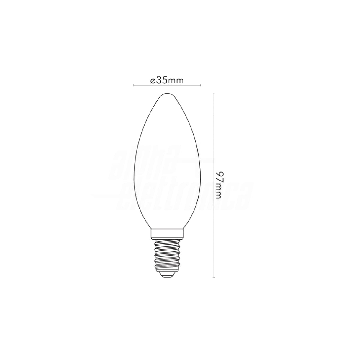 Lampadina Led Filamento E14 6W 810 Lumen Bianco Latte 2700K