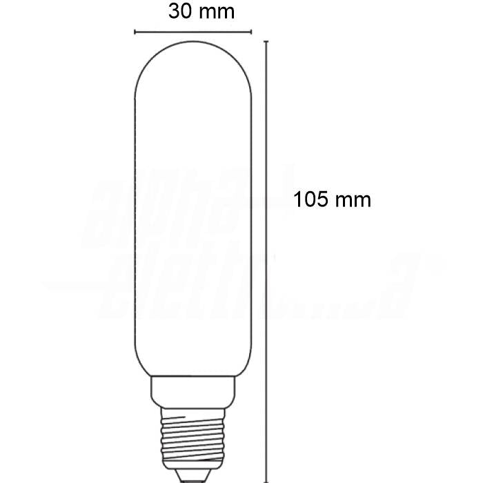 Lampadina Tubolare E14 Filamento Led 7W Satinata, Luce Calda