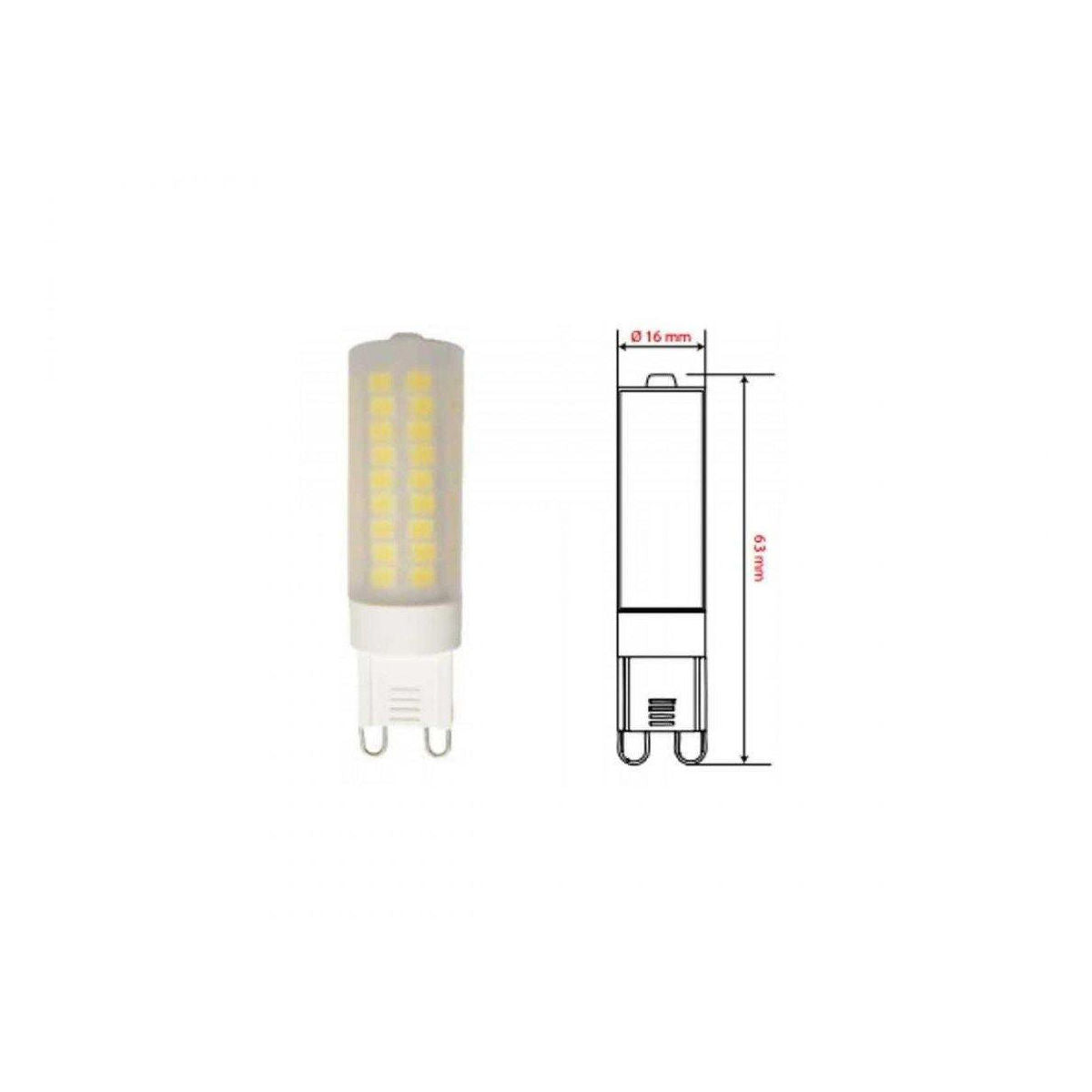 Lampadina led G9 4.5W luce naturale 4000K 470 lumen con cover opalino