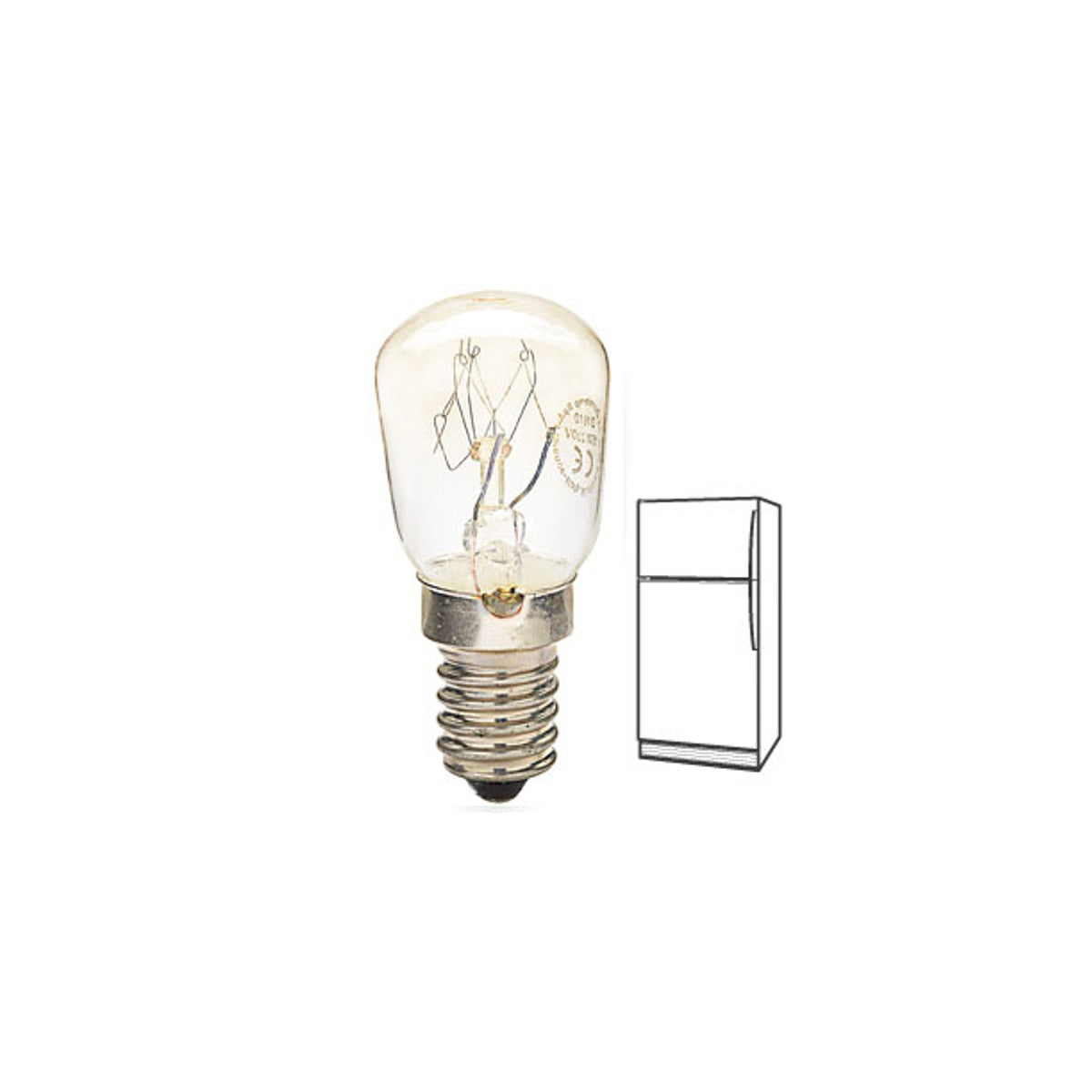 Lampadina per Frigo E14 15W Peretta Incandescenza 57 x 25mm