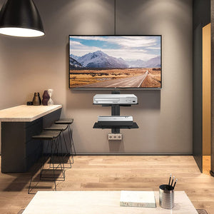 Mensola ripiano in vetro 380 x 280mm per colonna nascondi cavo