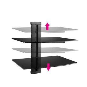 Mensola ripiano in vetro 380 x 280mm per colonna nascondi cavo
