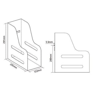Organizzatore Porta cataloghi in acciaio per pannelli slatwall colore bianco