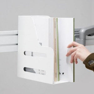 Organizzatore Porta cataloghi in acciaio per pannelli slatwall colore bianco