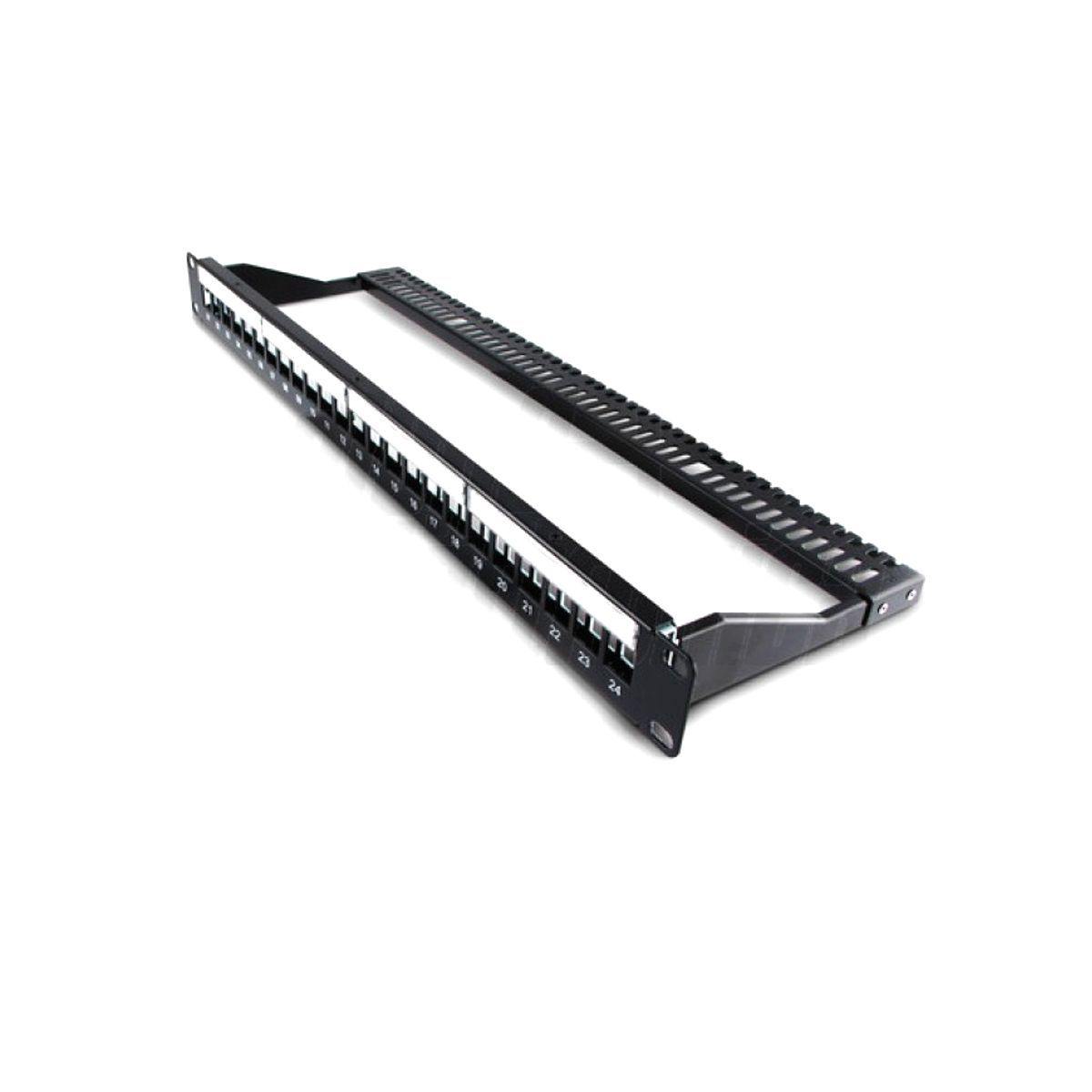 Pannello patch 19 pollici 24 porte per moduli frutti keystone rj45 cat.5e e cat.6 - Oniroview