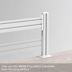 Pannello in alluminio 1,5mt per montaggio su scrivania - altezza regolabile per sistemi SlatWall max 40kg