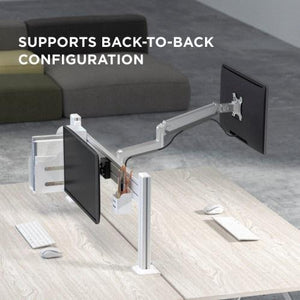 Pannello in alluminio 1,5mt per montaggio su scrivania - altezza regolabile per sistemi SlatWall max 40kg