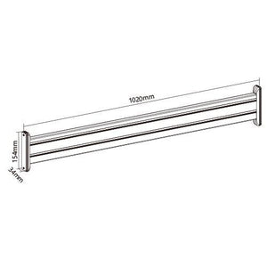 Pannello in alluminio 1,5mt per montaggio su scrivania - altezza regolabile per sistemi SlatWall max 40kg