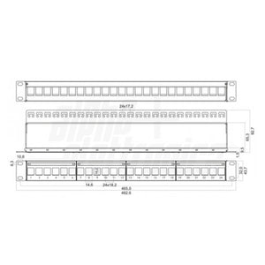 Pannello Patch Metallo 19 Pollici 24 porte 1U Armadi Rack per Moduli Keystone