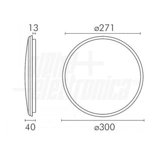 Plafoniera rotonda da parete Led 21W IP65 esterno-interno diametro 300mm luce naturale