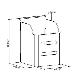 Porta penne e matite in acciaio per pannelli slatwall colore bianco