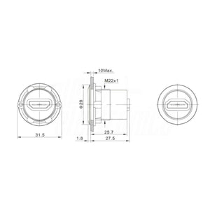 Presa HDMI da pannello giunzione femmina femmina IP65 impermeabile, colore nero - Oniroview