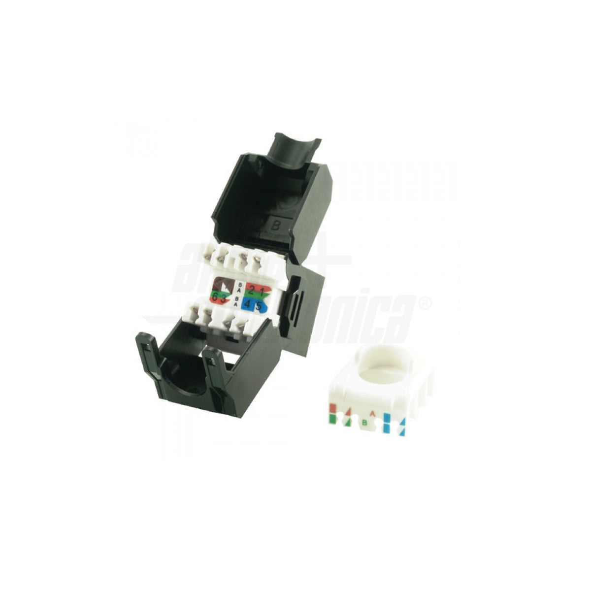 Presa RJ45 Frutto Keystone cat.6a utp Crimpaggio Senza Attrezzi Colore Nero
