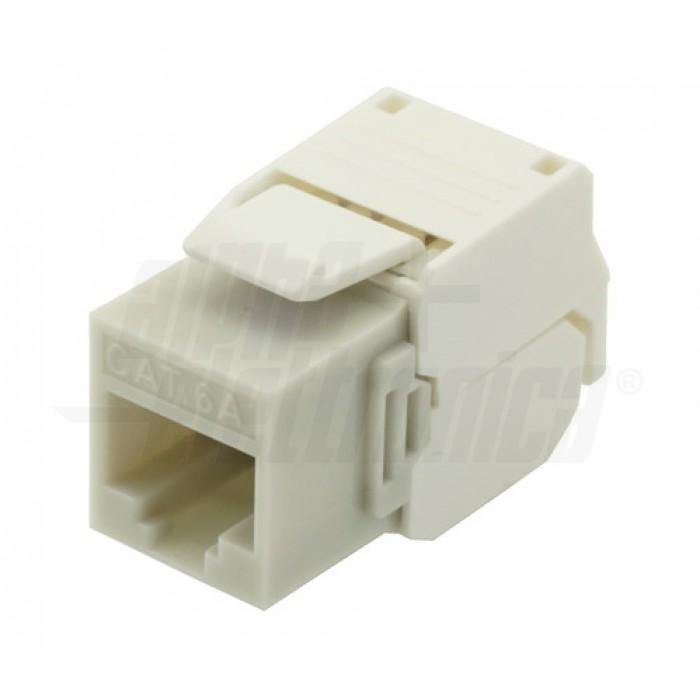 Presa RJ45 frutto keystone cat.6a utp non schermata crimpaggio senza attrezzi colore grigio