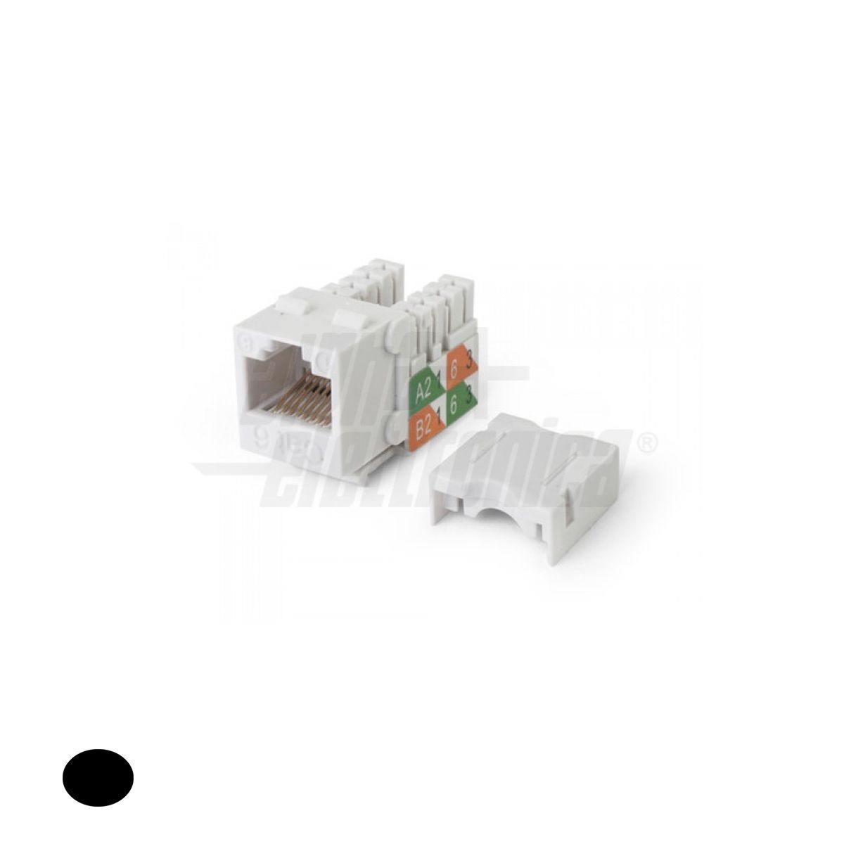Modulo keystone Presa RJ45 colore nero cat.6 utp non schermata connessione 110 IDC - Oniroview