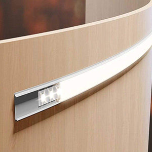 Profilo Led Flessibile Alluminio per Strip Led 2mt Curvo Cover Opalino Tappi e Staffe