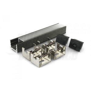 Profilo alluminio led piano piatto 2mt nero cover prismatico trasparente made in italy