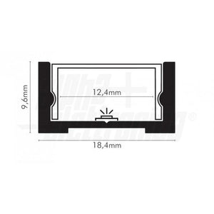 Profilo led piano 2mt alluminio nero con cover nera PMMA made in italy black light