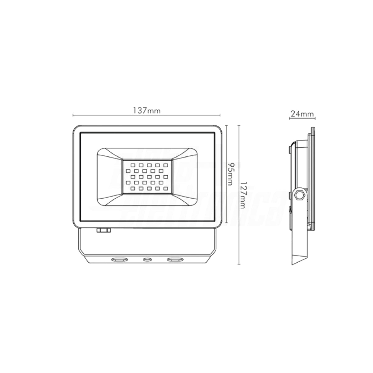 Proiettore Led 20W luce naturale da parete IP65 ultra slim 1685 lumen corpo colore bianco