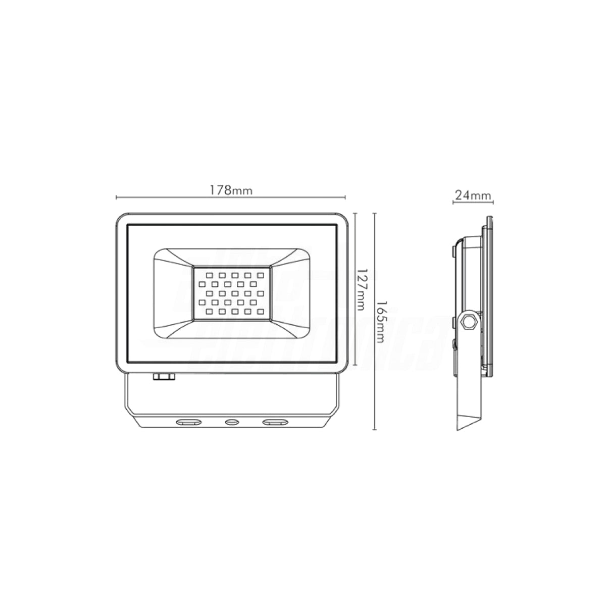 Proiettore Led 30W luce naturale da parete IP65 ultra slim 2560 lumen corpo colore bianco