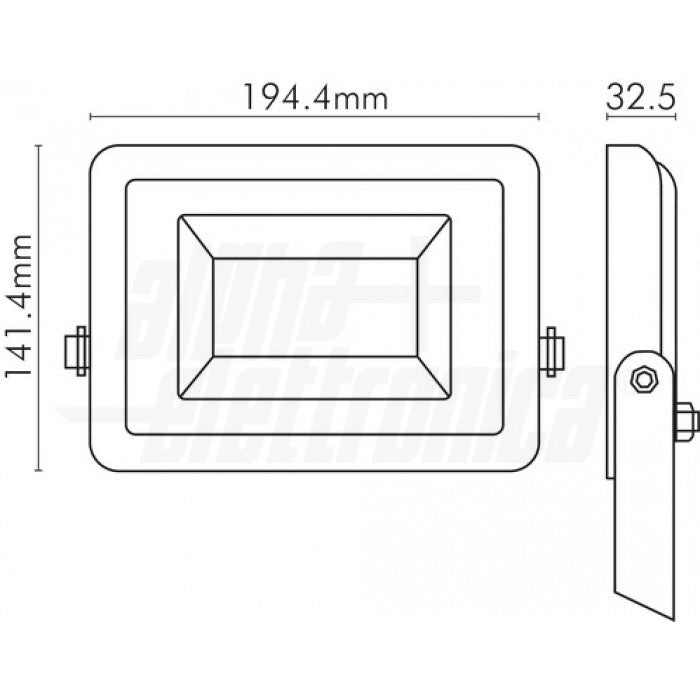 Proiettore Led 50W luce naturale da parete IP65 ultra slim 4320 lumen corpo colore bianco