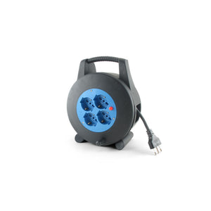 Prolunga Elettrica Avvolgibile 10mt Spina 16A 4 Prese Trivalenti 10/16A