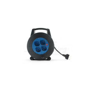 Prolunga Elettrica Avvolgibile 10mt Spina 16A 4 Prese Trivalenti 10/16A