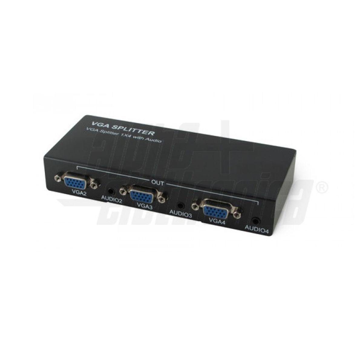 Sdoppiatore vga attivo splitter 4 uscite, 1 ingresso + audio amplificato alimentatore incluso - Oniroview
