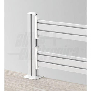 Set di 2 colonne in acciaio per montaggio su scrivania altezza regolabile per sistema SlatWall - Con morsetto