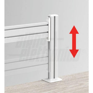 Set di 2 colonne in acciaio per montaggio su scrivania altezza regolabile per sistema SlatWall - Con morsetto