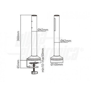 Set di 2 colonne in acciaio per montaggio su scrivania per pannello sistema SlatWall - Con morsetto