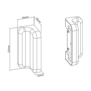 Set di 2 staffe in acciaio montaggio a muro per pannello in alluminio SlatWall