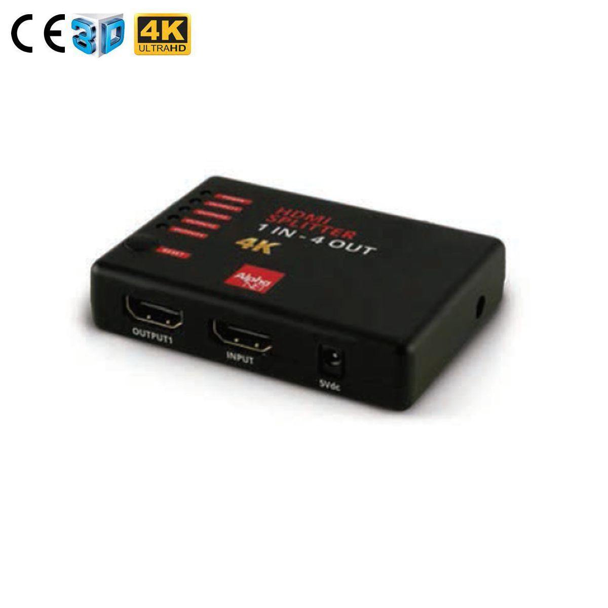 Splitter hdmi 4 uscite attivo 4K 30hz idoneo sky, locali commercilai,ristoranti, PS4, 3D alimentatore incluso - Oniroview