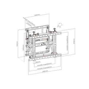 Staffa VideoWall Estensibile per Monitor 45 - 70 Pollici 70kg Vesa 600x400