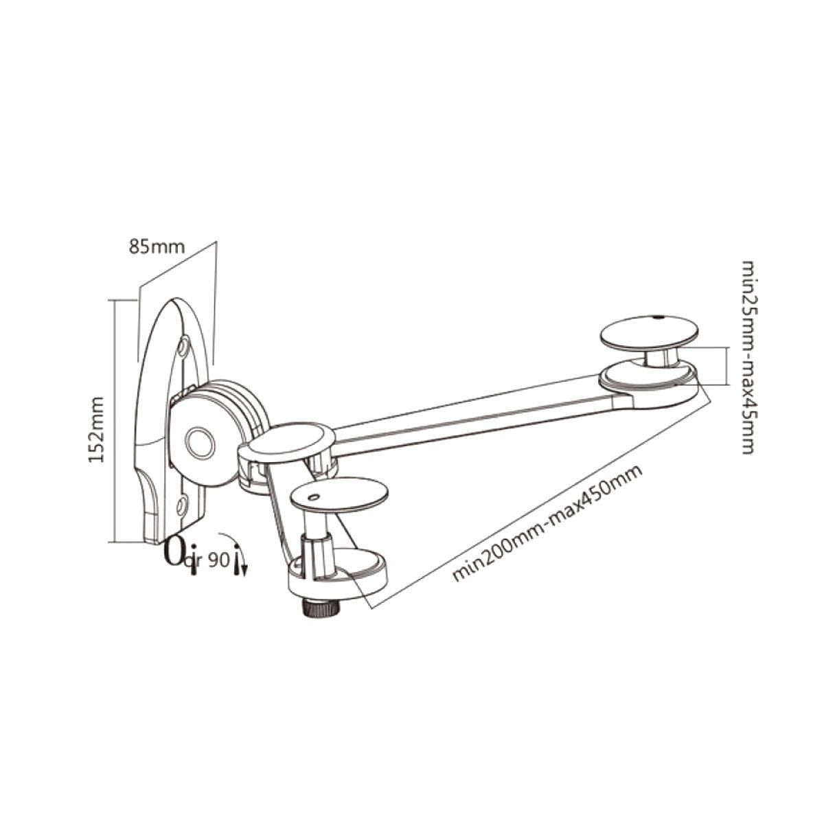 Staffa da parete pieghevole per decoder, lettori blu-ray, portata 3kg - Oniroview