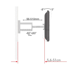 Staffa per televisione OLED LG orientabile 32 - 65 pollici doppio braccioacciaio 30kg compatibile vesa 400x200 - Oniroview