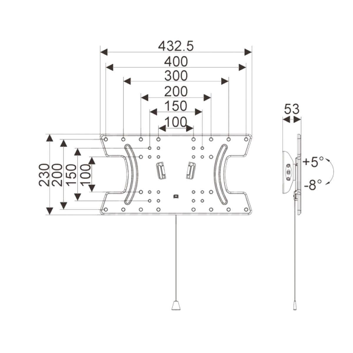 Staffa per televisione OLED LG ultra slim 32 - 65 pollici inclinabile acciaio 30kg compatibile vesa 400x200 - Oniroview