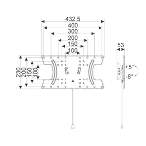 Staffa per televisione OLED LG ultra slim 32 - 65 pollici inclinabile acciaio 30kg compatibile vesa 400x200 - Oniroview