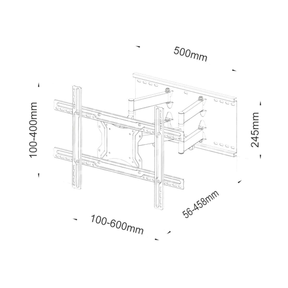 Staffa per televisione da muro pantografo 40 - 80 pollici acciaio vesa 600x400 portata 60kg - Oniroview