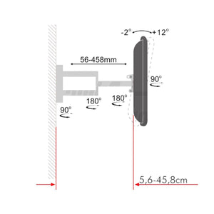 Staffa per televisione da muro pantografo 40 - 80 pollici acciaio vesa 600x400 portata 60kg - Oniroview
