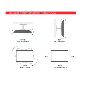 Staffa per televisione slim da muro 23 - 55 pollici inclinabile serie premium acciaio vesa 400 con bolla livello - Oniroview