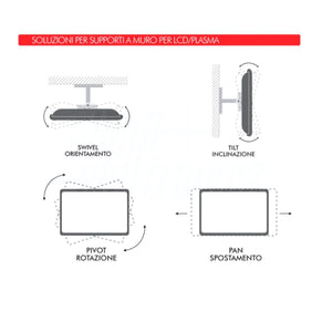 Staffa per televisione ultra slim da muro 23 - 55 pollici inclinabile acciaio vesa 400 con bolla livello - Oniroview