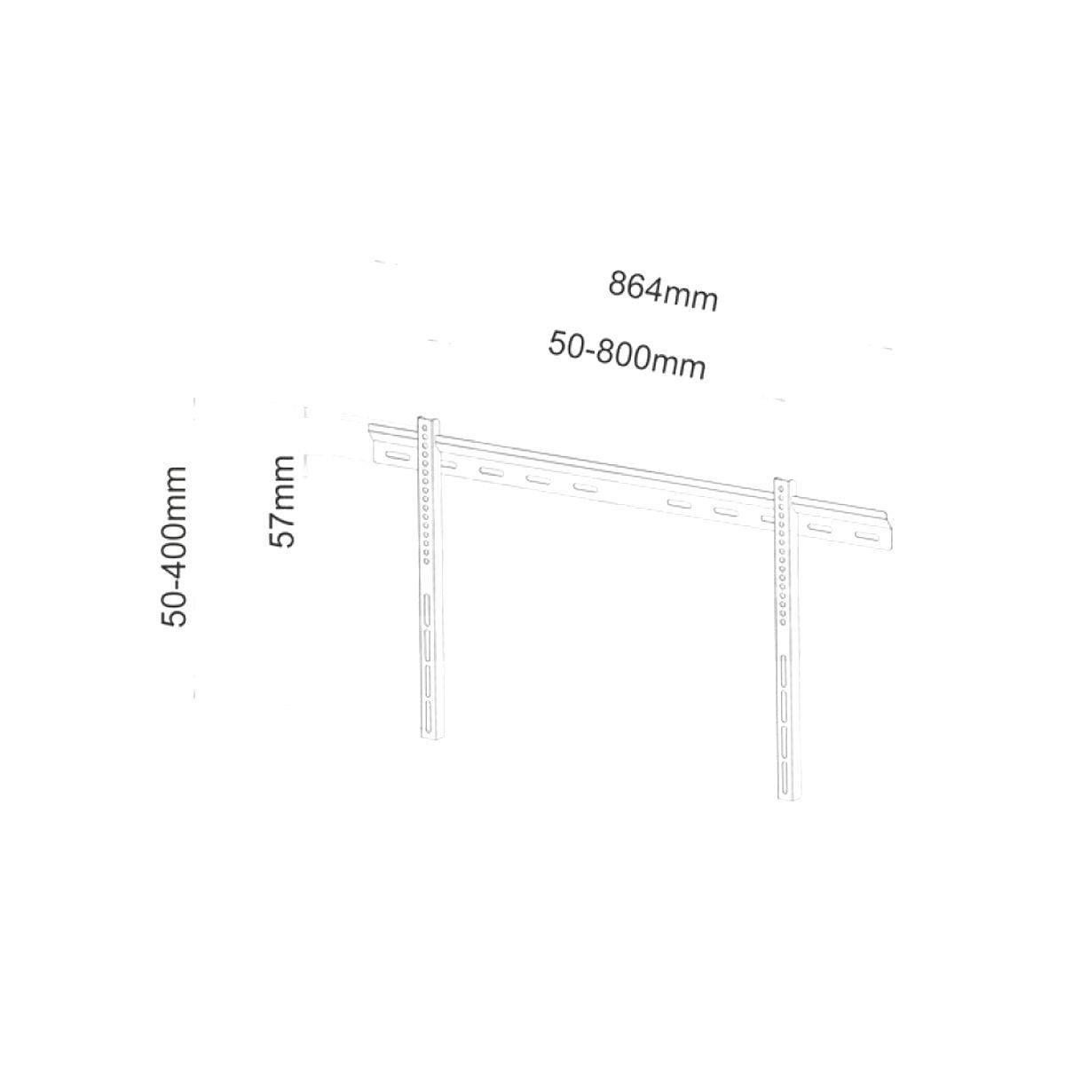 Staffa per televisione ultra slim da muro 42 - 80 pollici fisso serie eco acciaio vesa 800x400 con bolla livello - Oniroview
